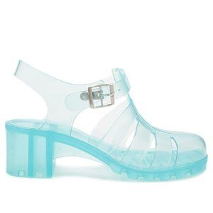 Forever 21 blue jelly shoes.